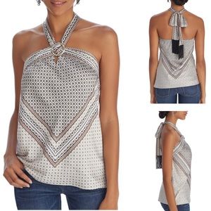 White House Black Market Halter Top in Black and White